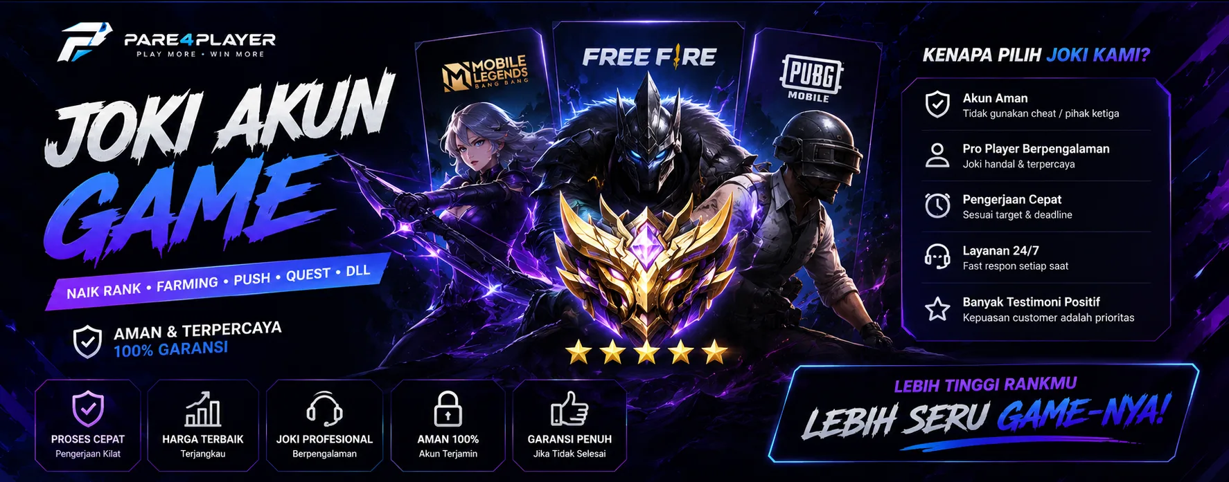 Banner Promosi Layanan Joki Game